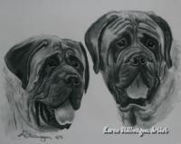 Charcoal Drawings - Porter And Moses - Charcoal